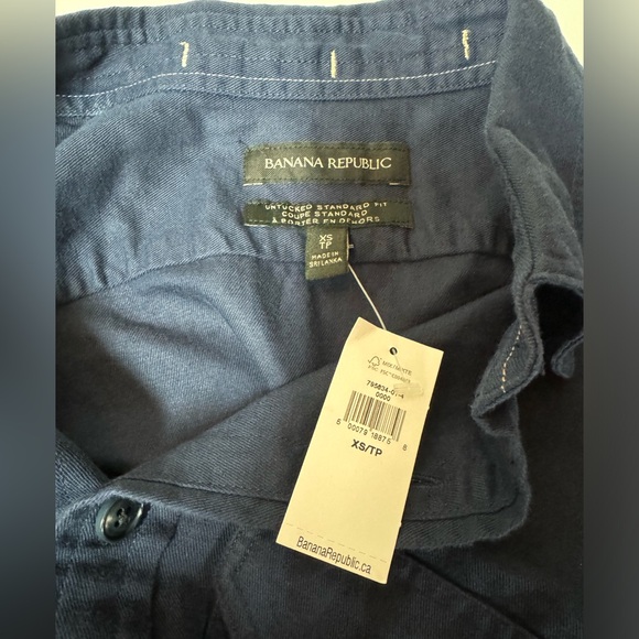 Cotton-Linen Utility Shirt Blue - Picture 3 of 4